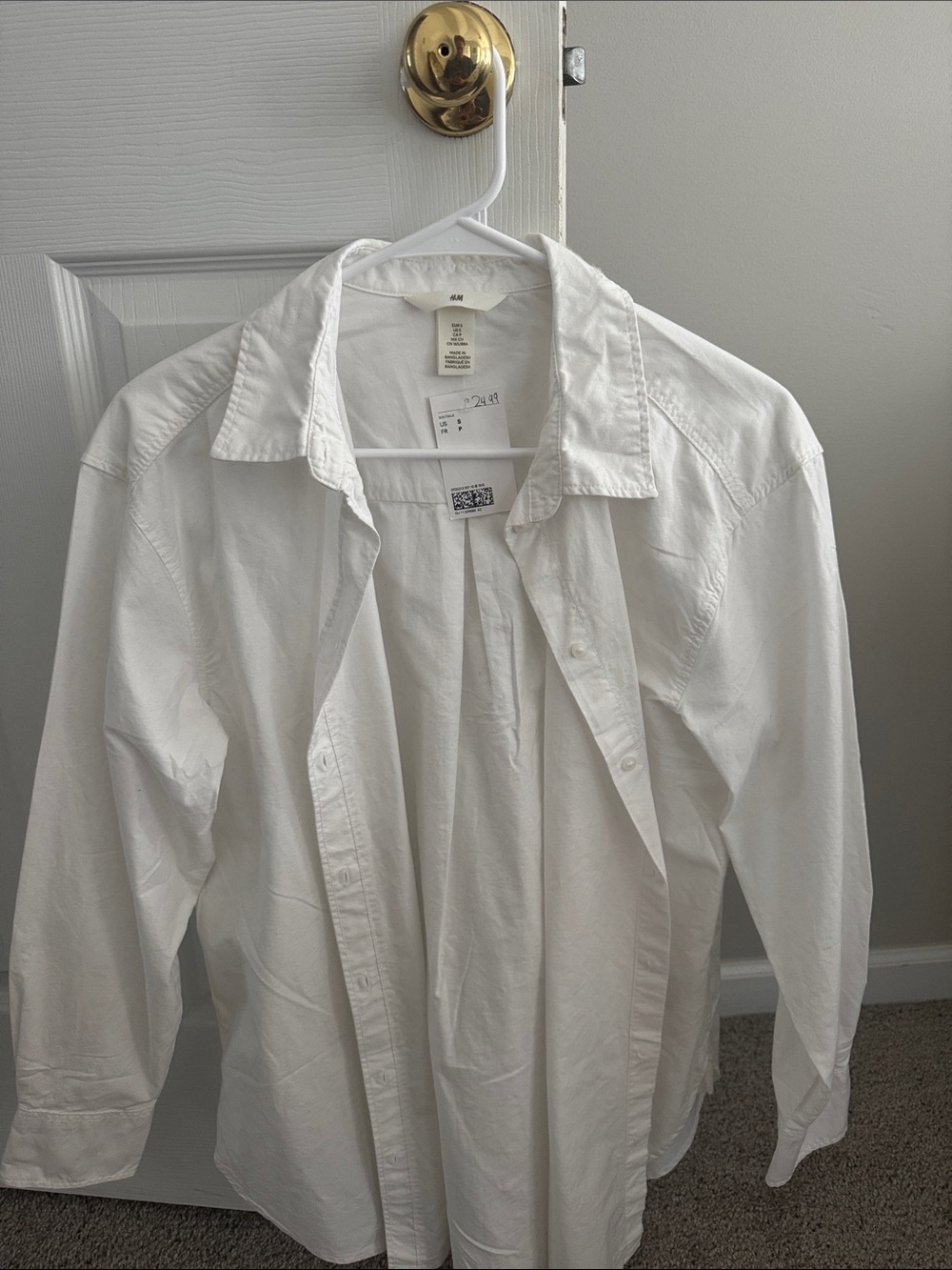H&M White Women's Cotton Button-Down Shirt